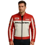 Men’s Red and White McLaren MotoGP Leather Jacket