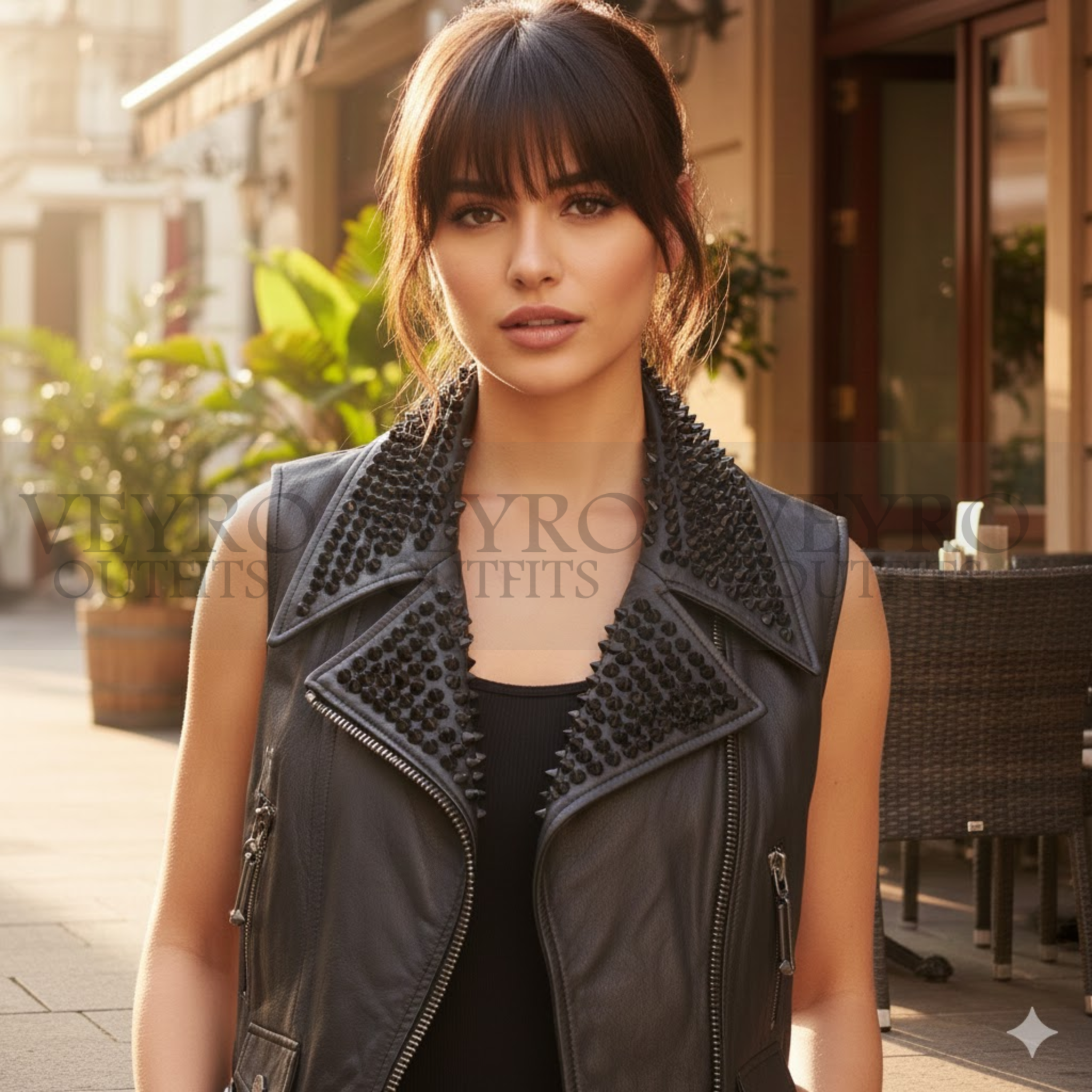 The Black Pyramid Biker Vest Jacket