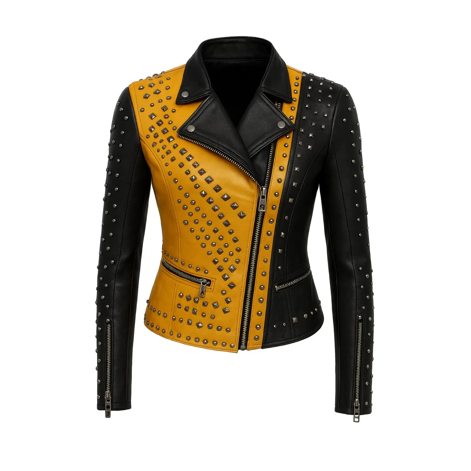 Men’s Silver Studded Biker Jacket