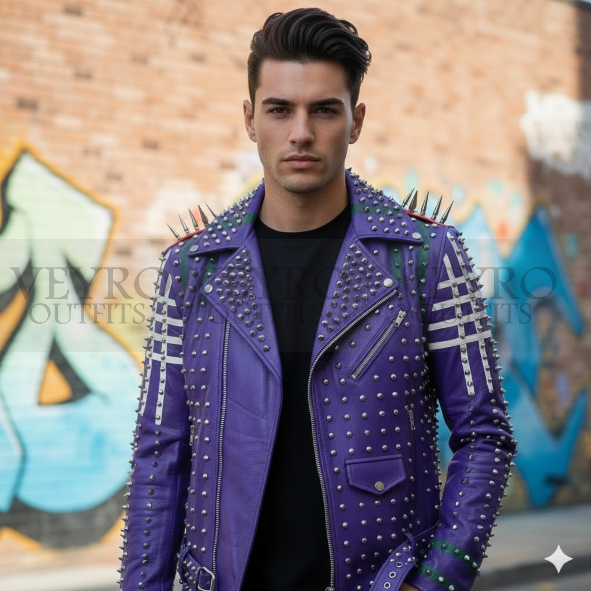 The Royal Rebellion Studded Leather Biker Jacket