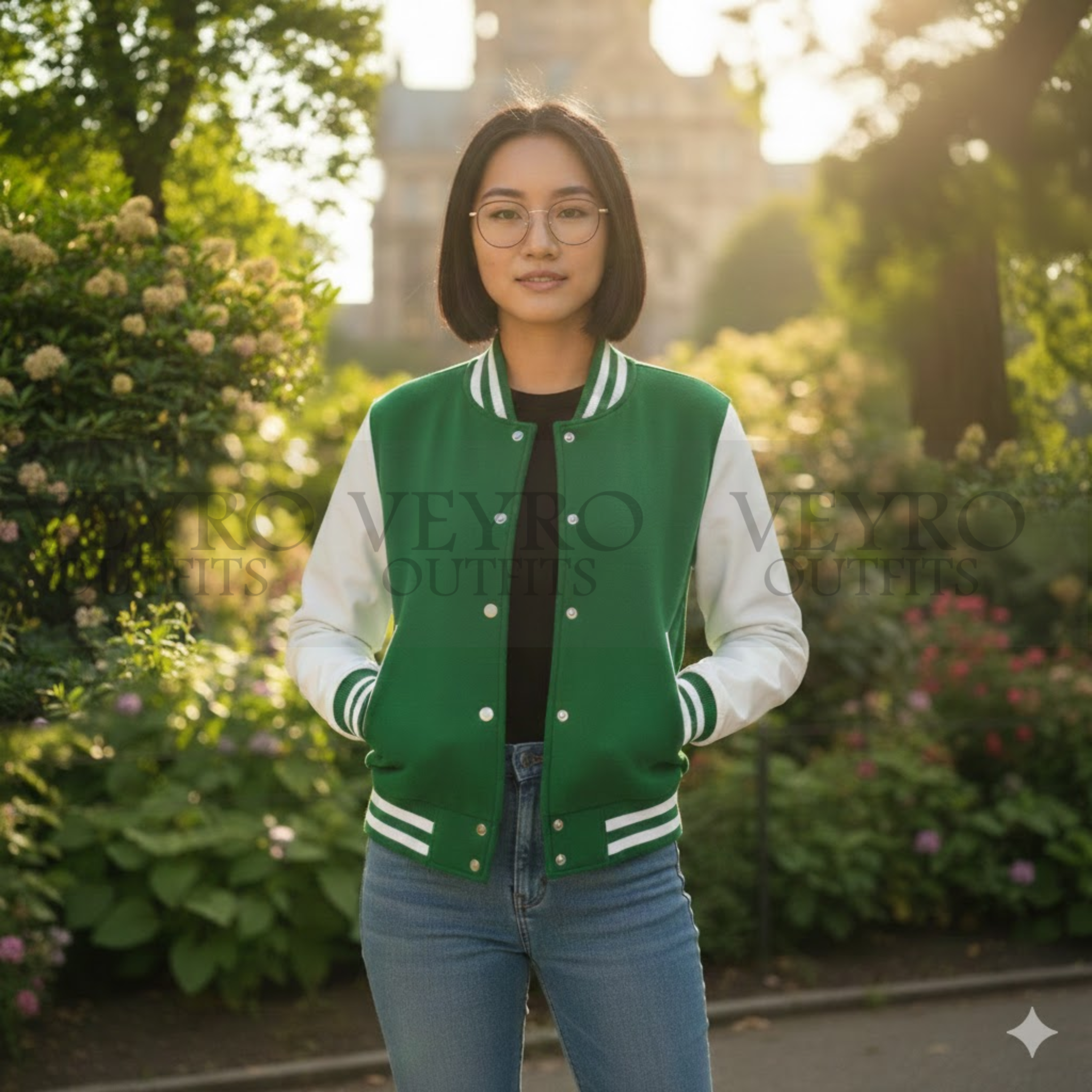 The Collegiate Classic Bomber – Mustard & Cream