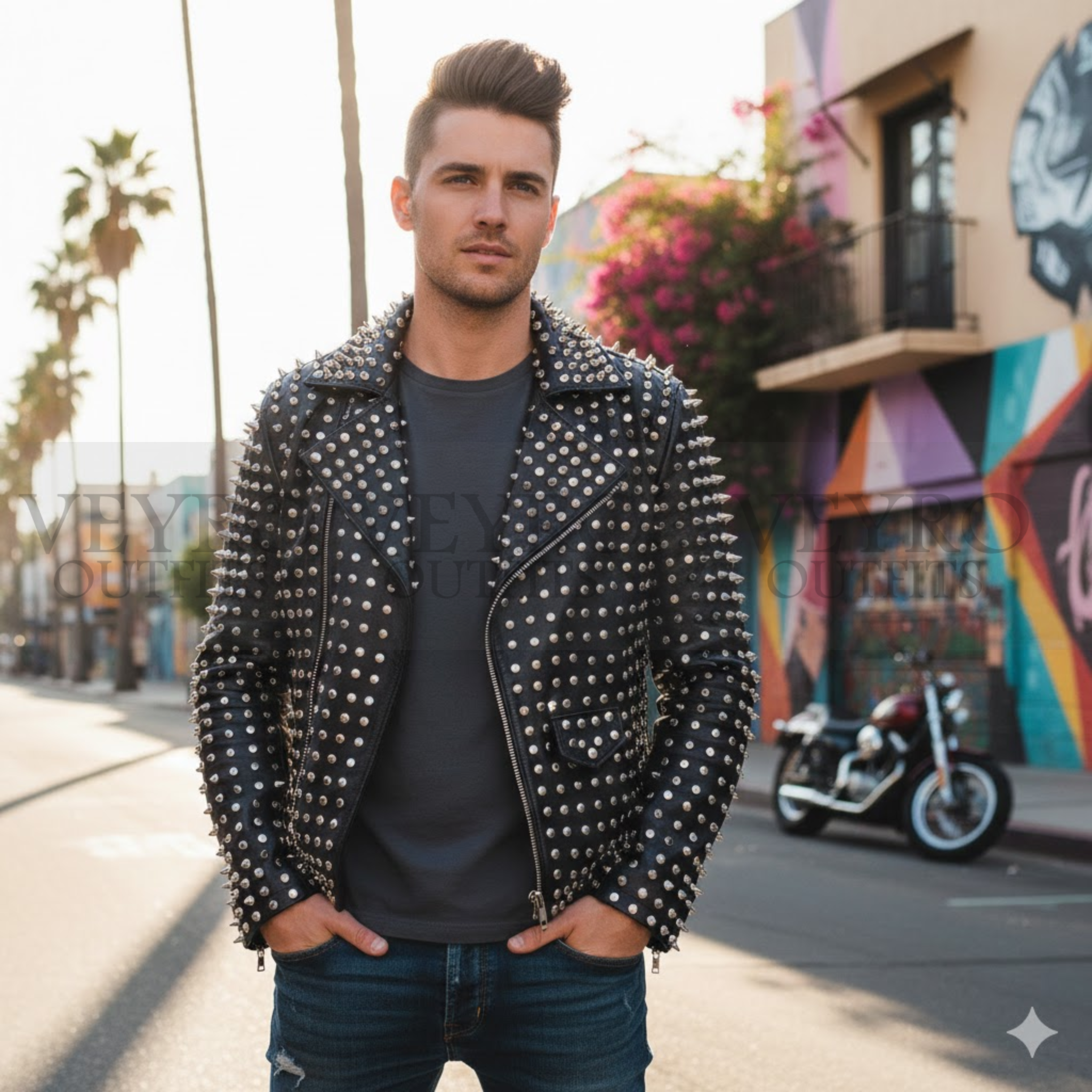 Studded Leather Jacket | The Full-Metal Asymmetry Biker
