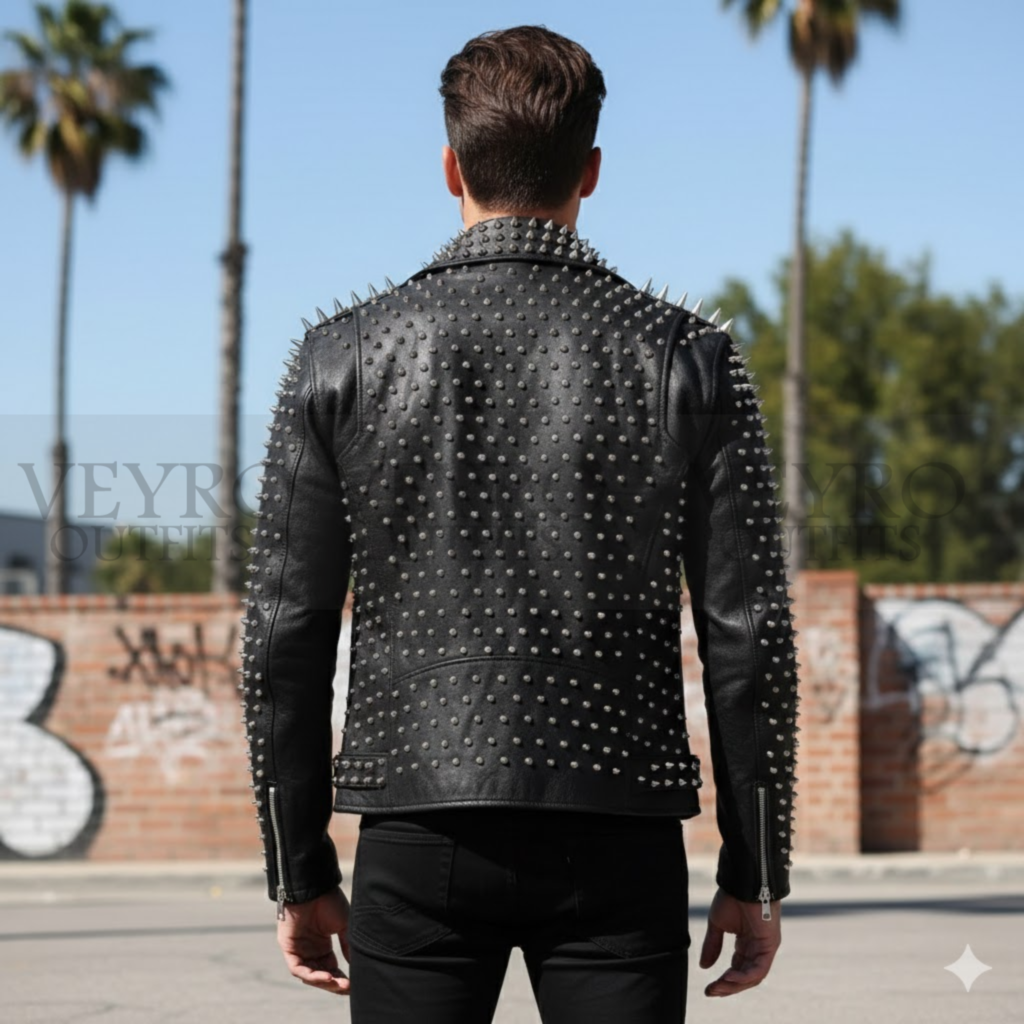 Spiked leather jacket