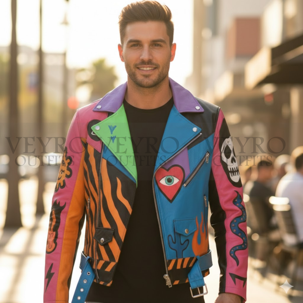 Graphic Biker Jacket