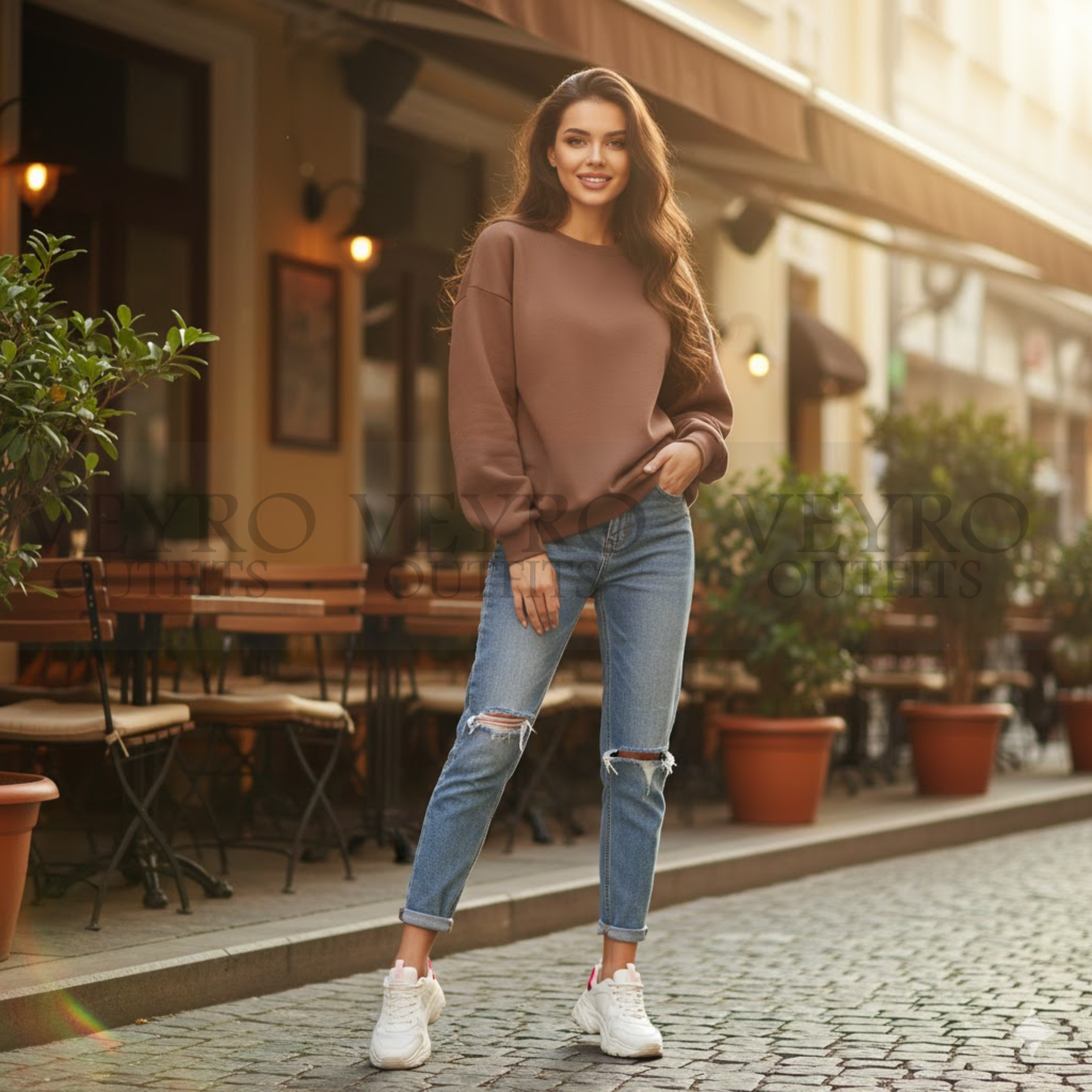 Premium Oversized Sweatshirt – Cocoa Brown Crewneck