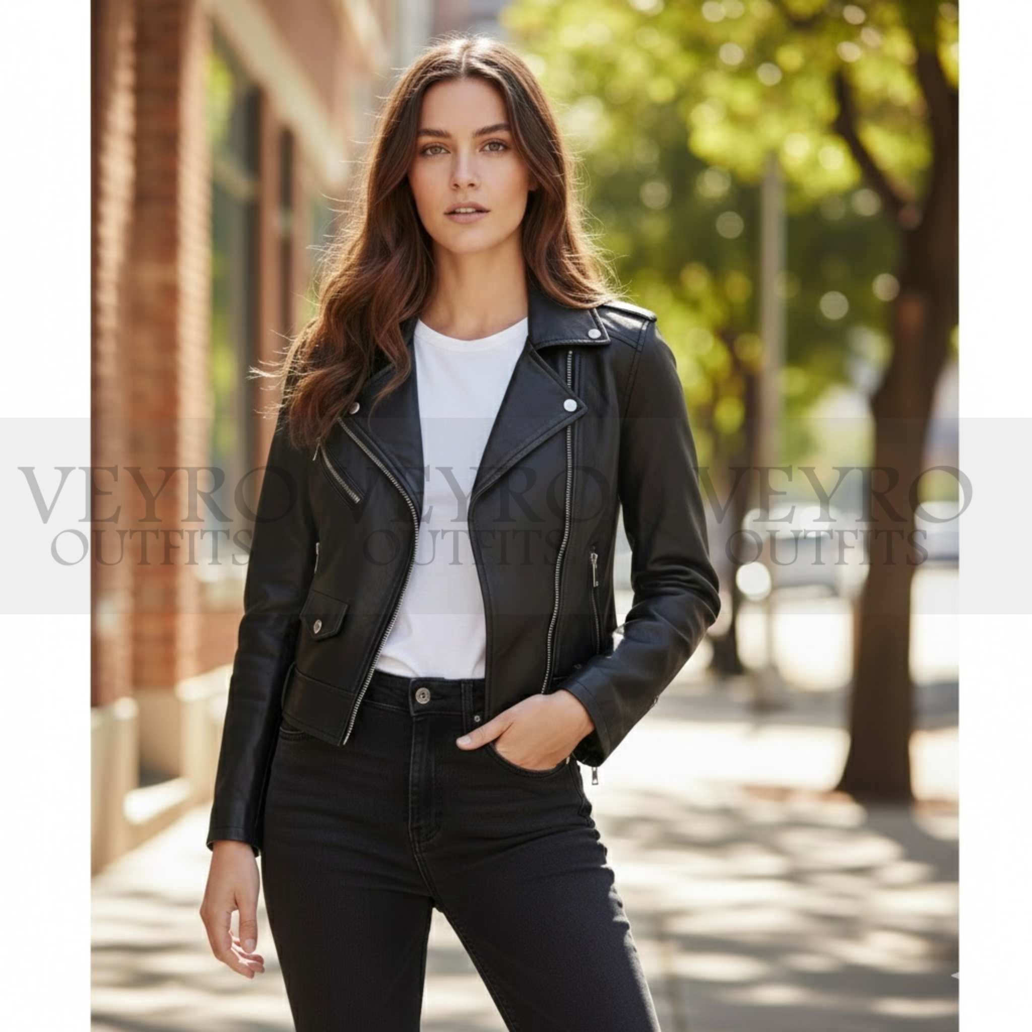 Women’s Leather Jacket – The Noir Matte Legacy Biker