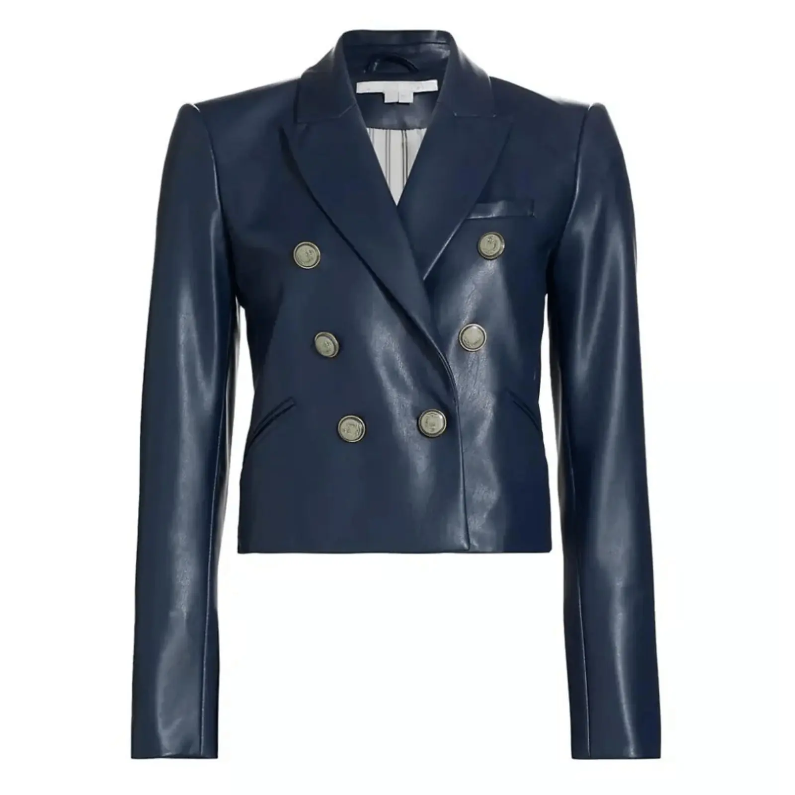 Women’s Blue Leather Coat