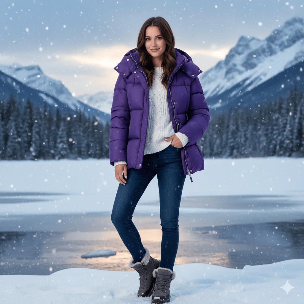 The Aura Puffer Jacket – Purple