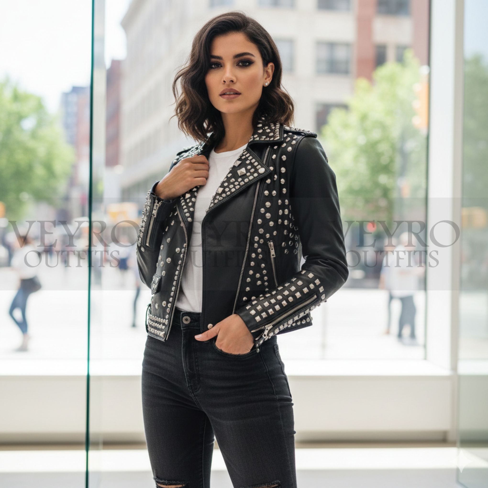 The Apex Moto | Women’s Premium Studded Leather Jacket