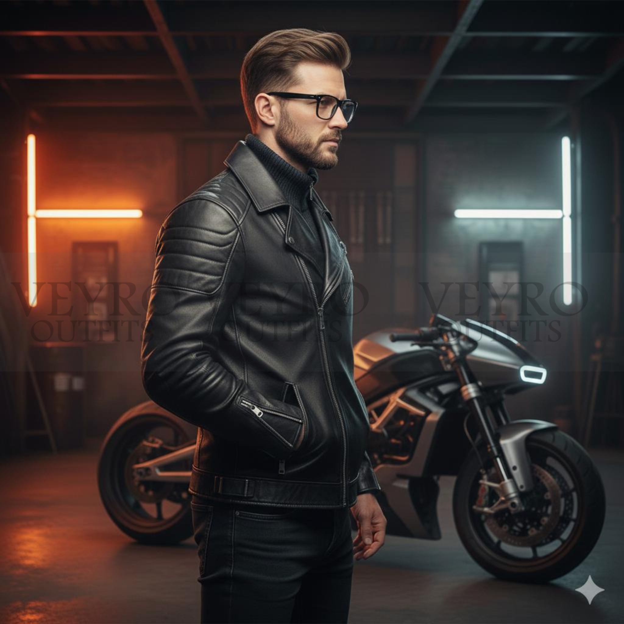 men's biker jacket