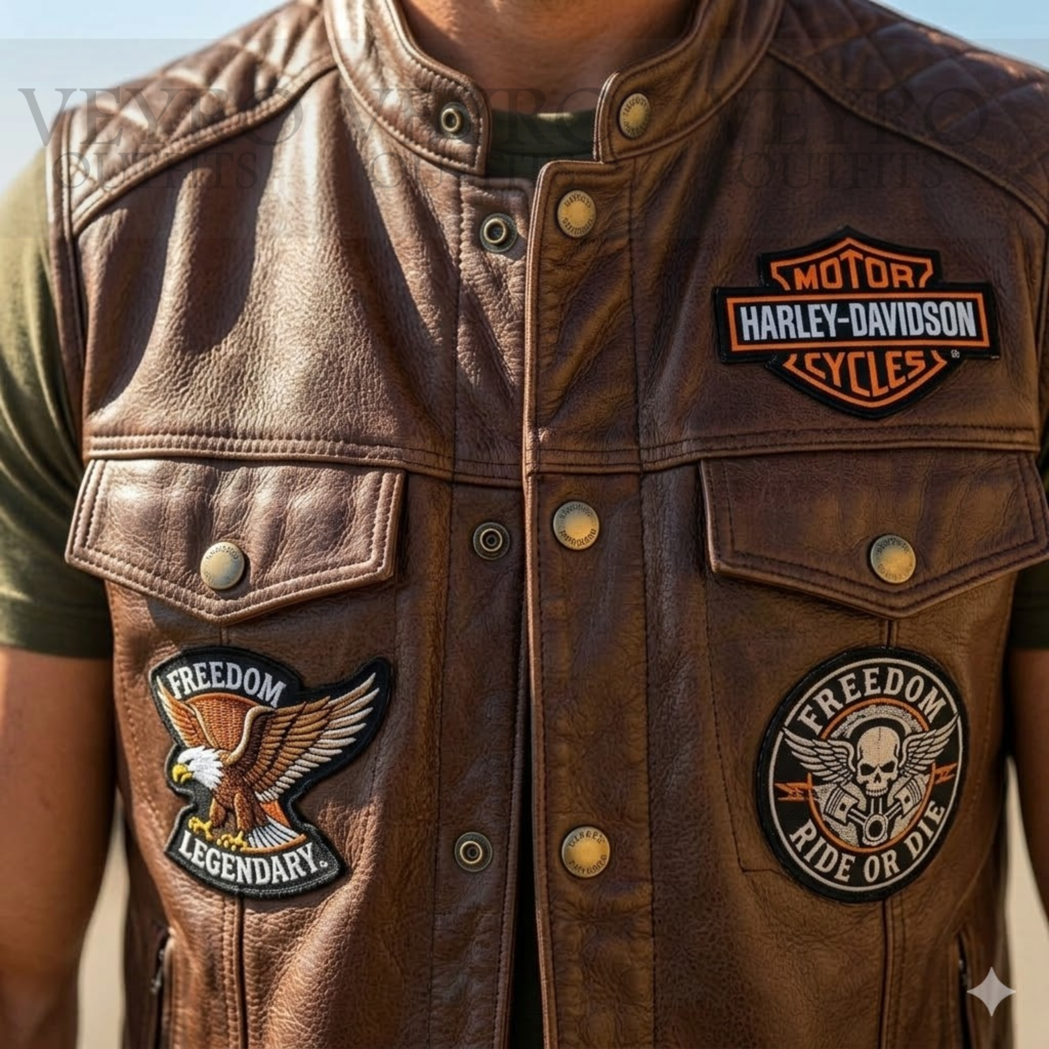 men's harley davidson leather vest