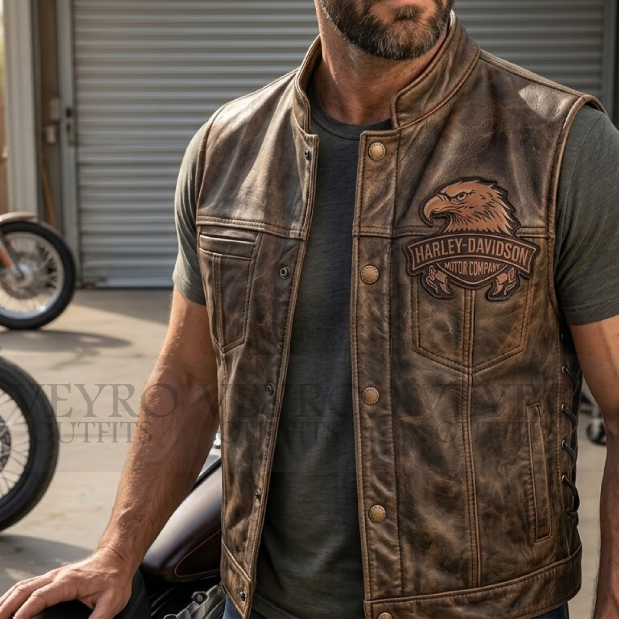 leather biker vest