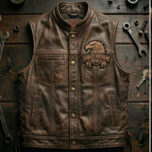 leather biker vest