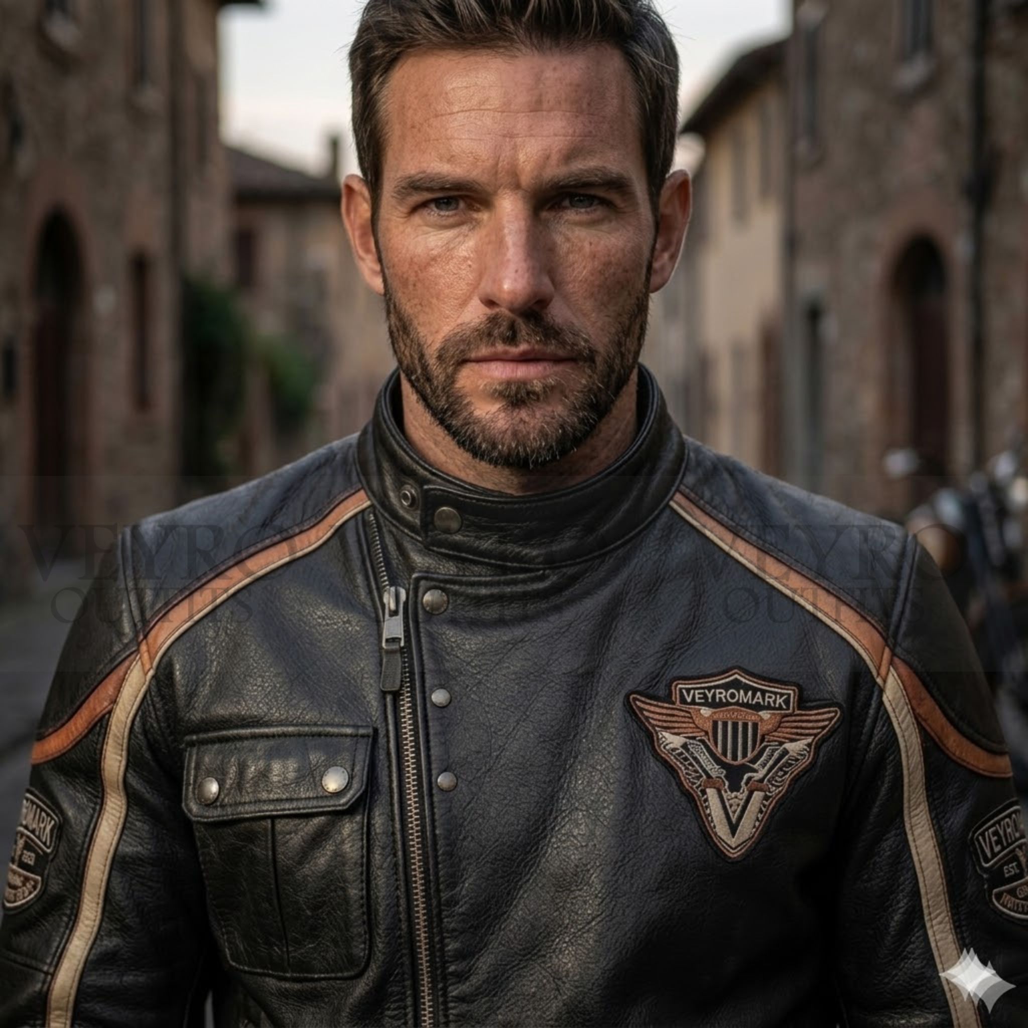 men’s leather biker jacket