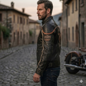 men’s leather biker jacket