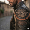 men’s leather biker jacket