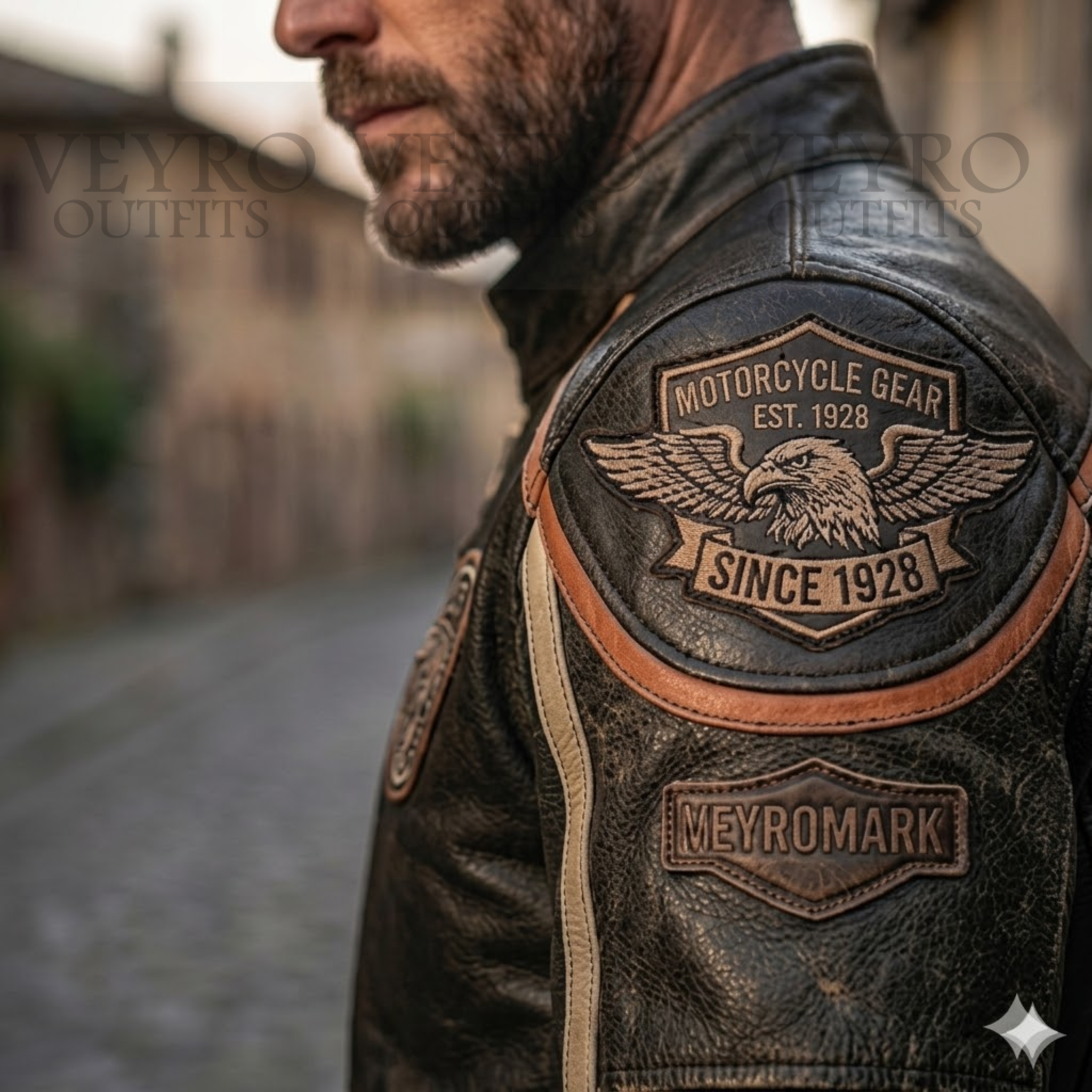 men’s leather biker jacket