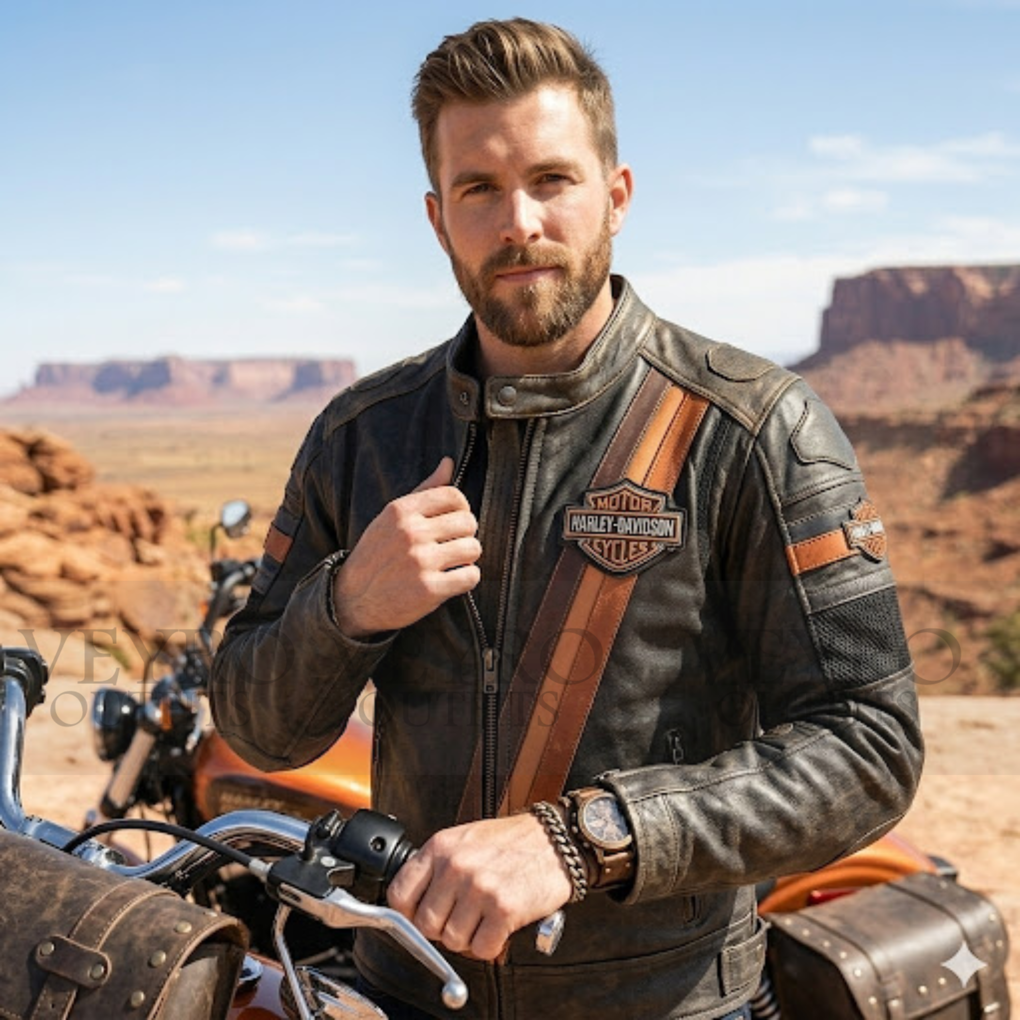 vented leather motorcycle jacket