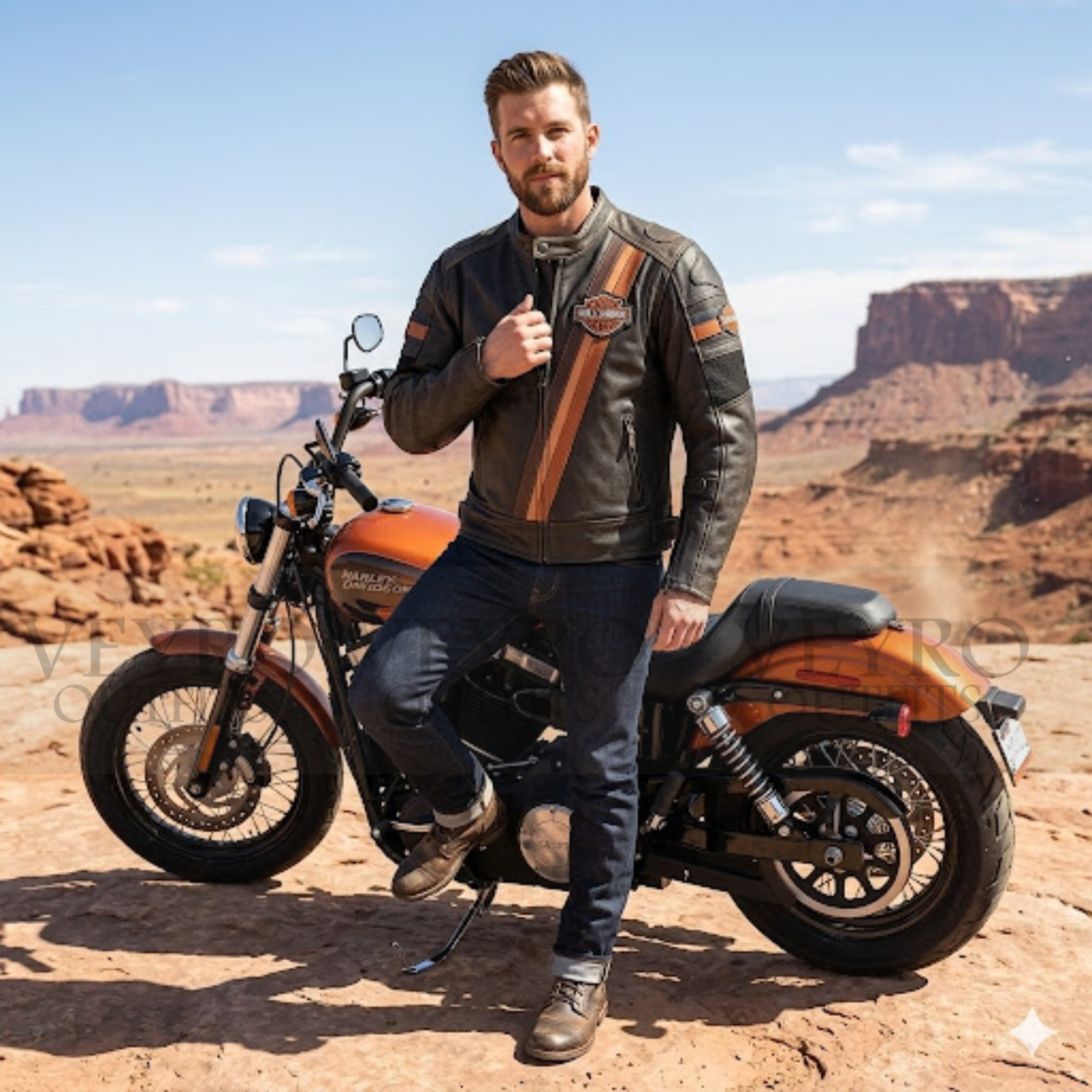 vented leather motorcycle jacket