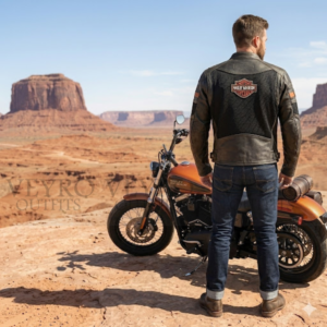 vented leather motorcycle jacket