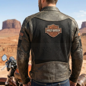 vented leather motorcycle jacket