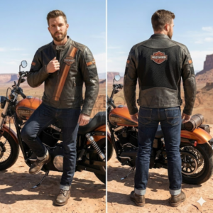 vented leather motorcycle jacket