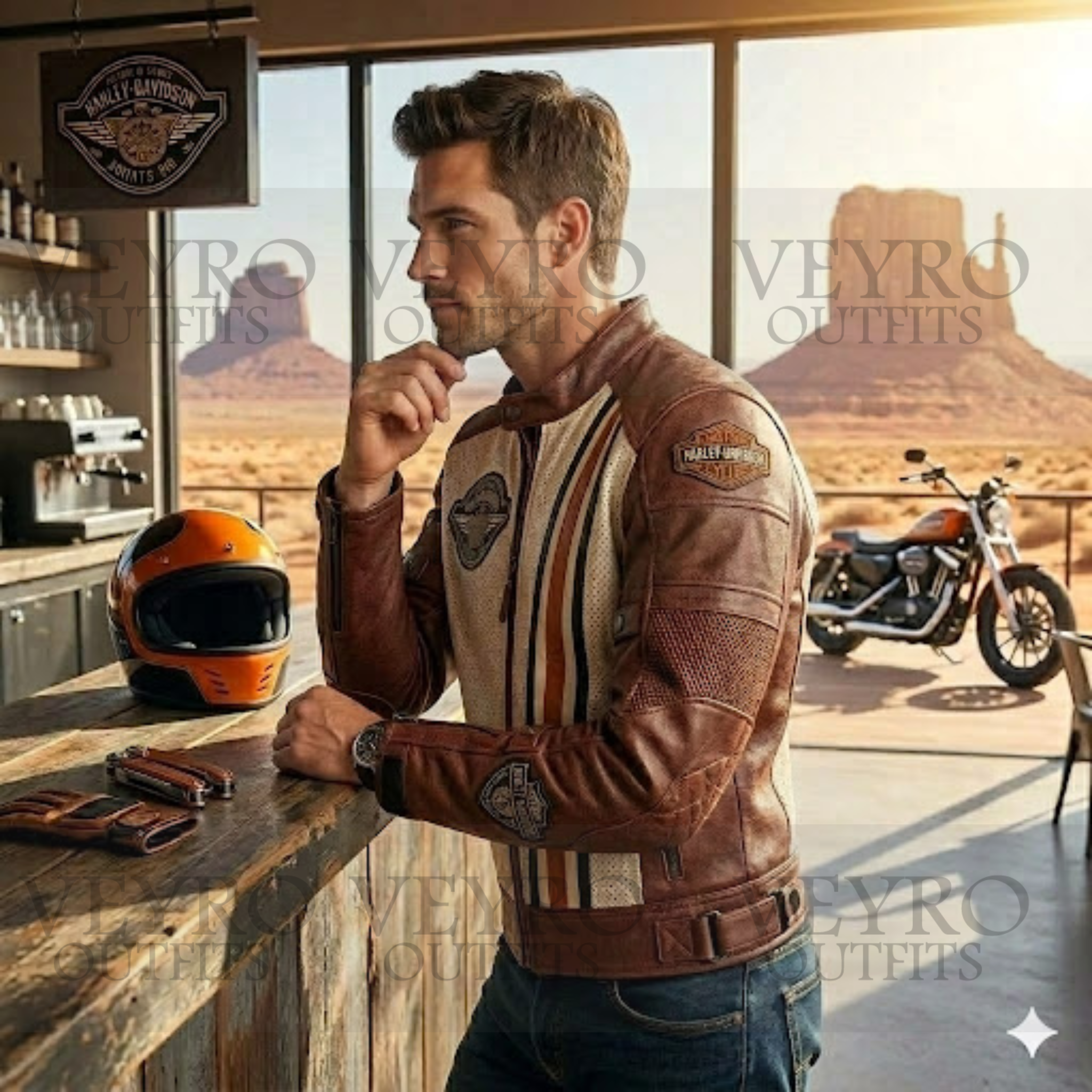 perforated leather biker jacket