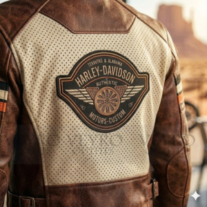 perforated leather biker jacket