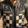 checkered leather jacket
