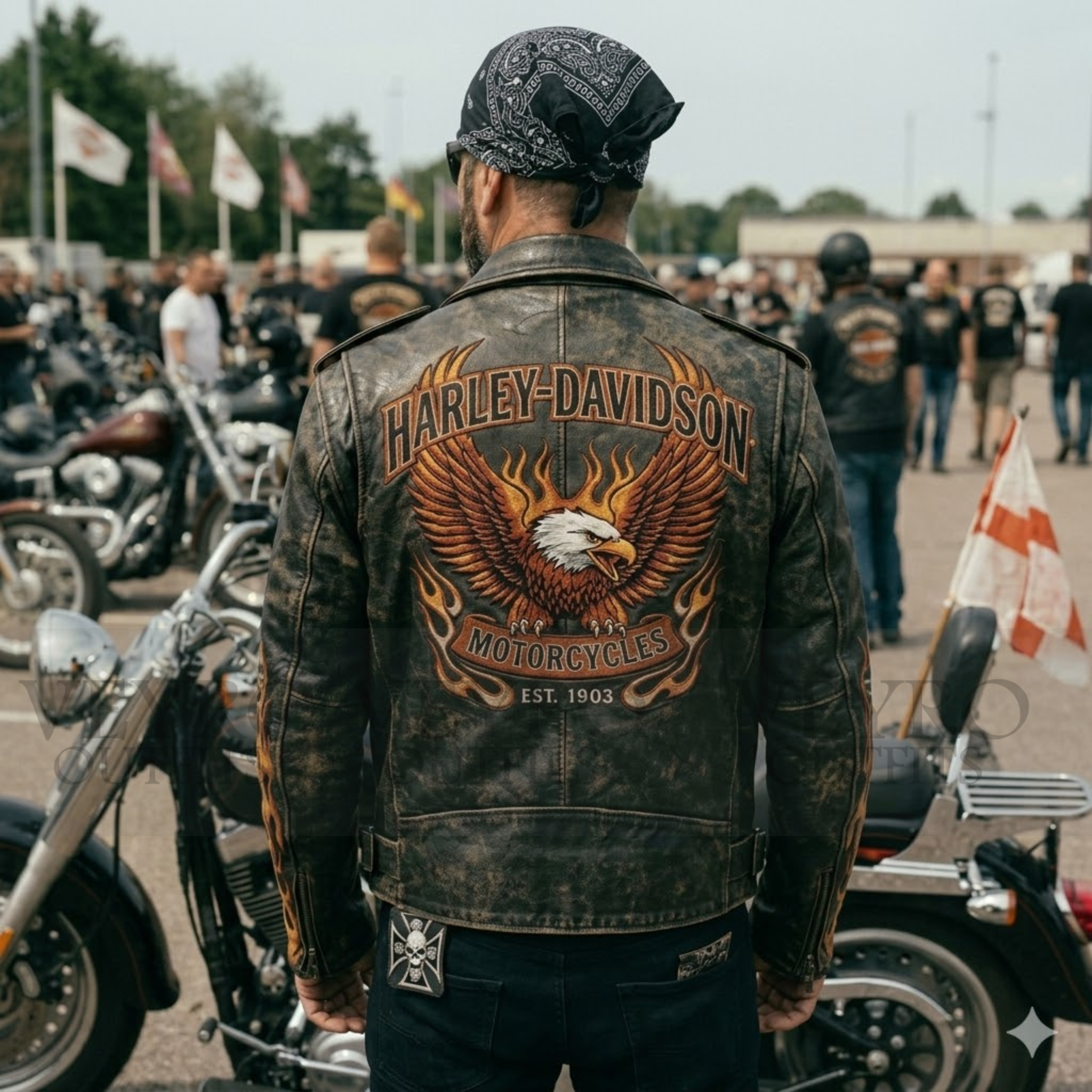 Harley Davidson Flaming Eagle Jacket
