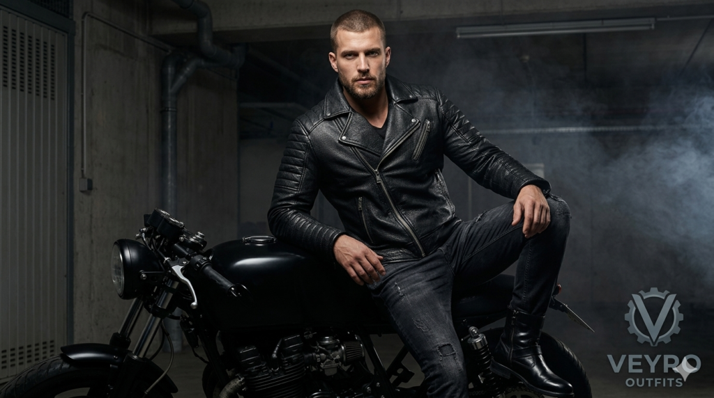 Black Moto Jacket for Men