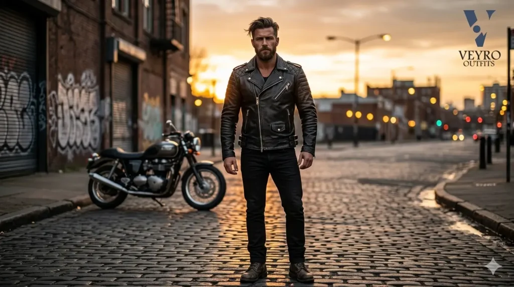 Black Moto Jacket for Men