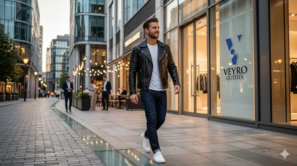 Black Moto Jacket for Men