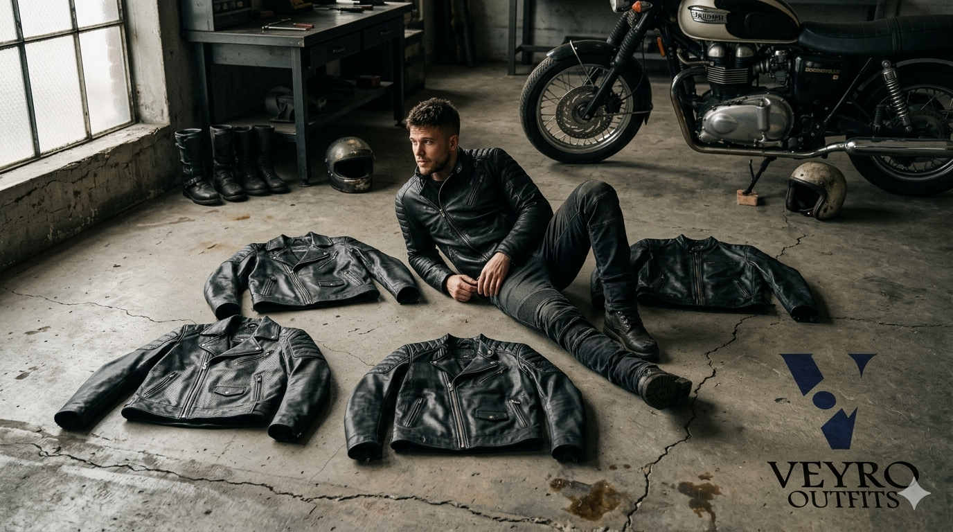 black moto jackets for men