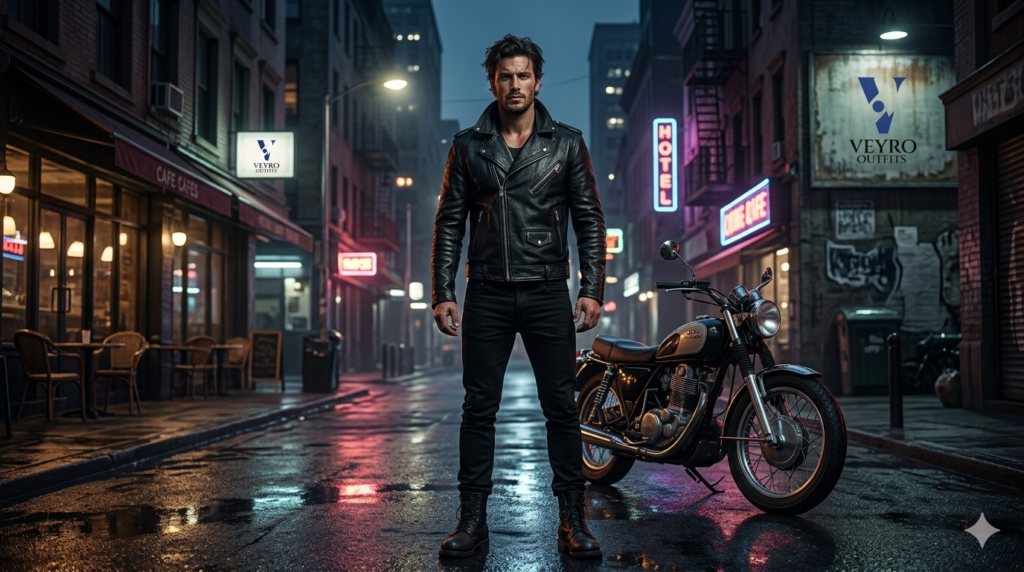 Black Moto Jacket for Men