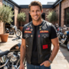 leather biker vest