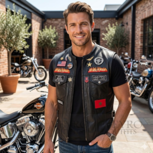 leather biker vest