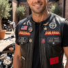 leather biker vest