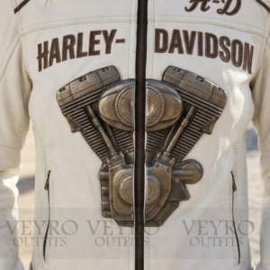 Harley-Davidson cream leather jacket