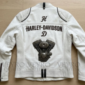 Harley-Davidson cream leather jacket