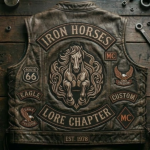 Distressed Leather Biker Vest