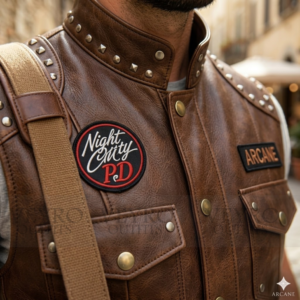 Distressed Leather Biker Vest