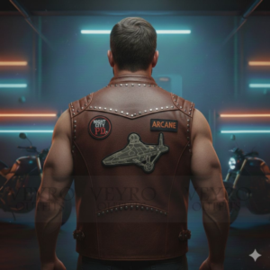 Distressed Leather Biker Vest