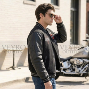 wool and leather varsity jacket