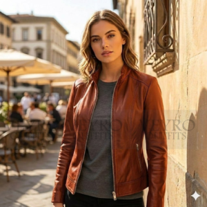 women's leather biker jacket