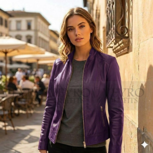 women's leather biker jacket