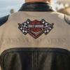 cream perforated leather racing jacket