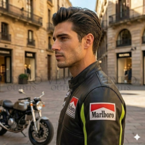 neon yellow racing leather jacket