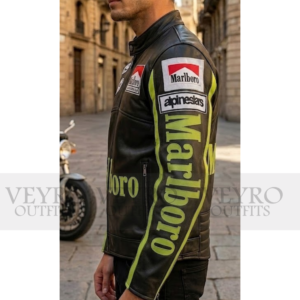 neon yellow racing leather jacket