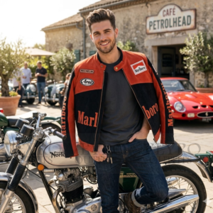 vintage racing suede jacket